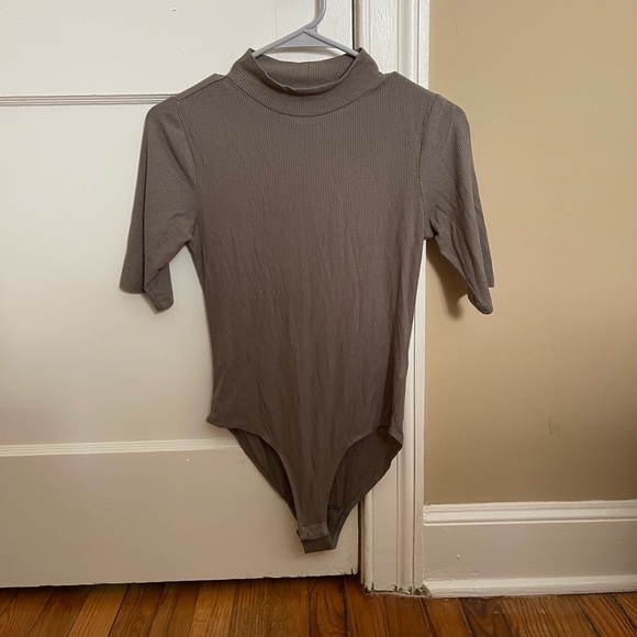 Belle Du Jour Tops - Dark Green Short Sleeve Bodysuit